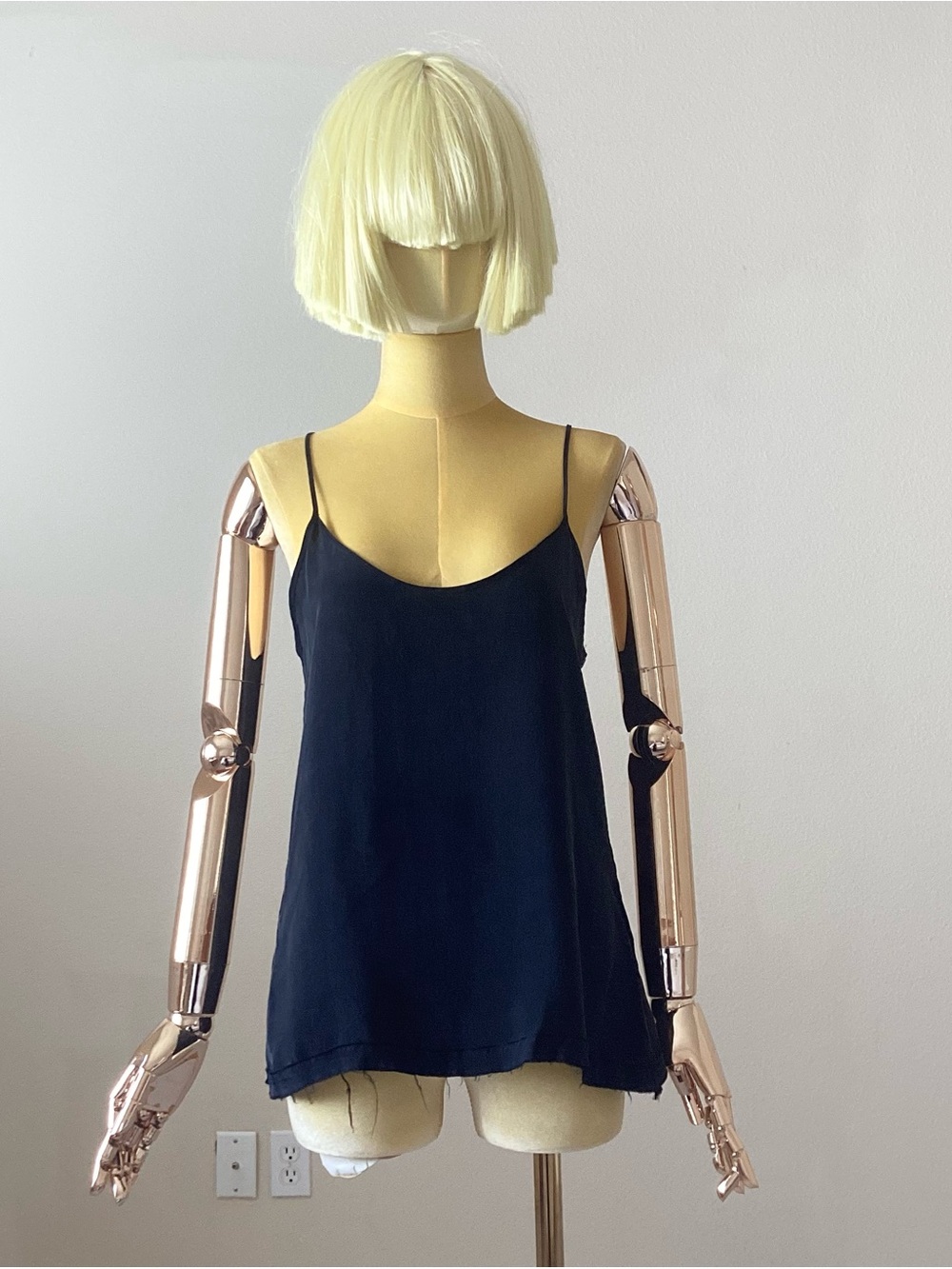 Anine Bing Black Silk Spaghetti Strap Camisole SZ XS